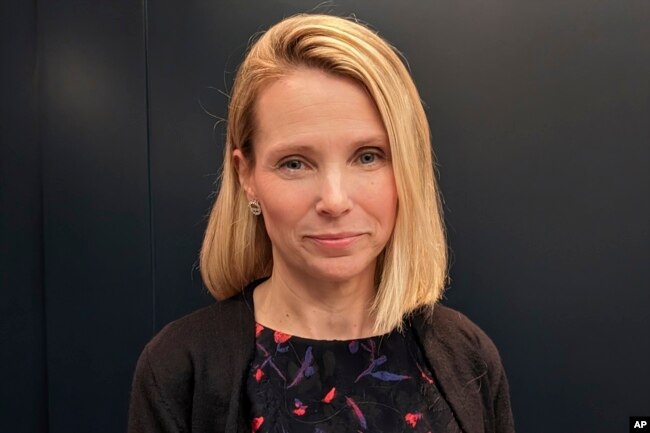 FILE - Former Google executive Marissa Mayer poses for a photo on Wednesday, March 27, 2024 in Menlo Park, Calif. Mayer helped design Gmail and other company products before later becoming Yahoo's CEO. (AP Photo/Mike Liedtke)