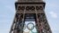 Olympic rings are pictured on the Eiffel tower ahead of Paris 2024, July 18, 2024.