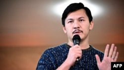 French-Afghan journalist Mortaza Behboudi, released from an Afghan prison on Oct. 18, 2023, speaks during a press conference at the Reporters Without Borders office in Paris, France, Oct. 23, 2023.