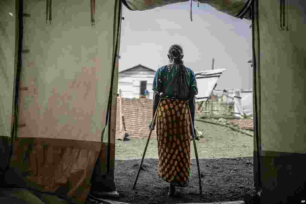 The 42-year-old mother of four who was raped in the Bulengo displacement camp where she had fled war in eastern Democratic Republic of Congo poses for a photograph August 23, 2023. Hundreds of thousands of women and girls have been displaced over the past year in eastern Congo amid fighting by more than 130 armed groups.&nbsp;