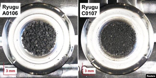 Carbonaceous rock samples retrieved from the asteroid Ryugu. (JAXA/Handout via REUTERS)