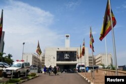 A general of the entrance of the Ugandan Parliament building is seen in Kampala, Uganda, March 9, 2023.