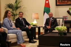 U.S. Secretary of State Antony Blinken meets with Jordan's King Abdullah during the 'Call for Action: Urgent Humanitarian Response for Gaza' conference, at the Dead Sea, Jordan, June 11, 2024.