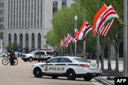 Flags of India adorn lampposts on Pennsylvania Avenue outside of the White House in Washington, DC on June 16, 2023. US President Joe Biden will be hosting India's Prime Minister Narendra Modi for a State visit.