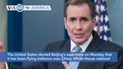 VOA60 America - US denies flying spy balloons over China