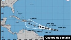 Depresión tropical Tres de 2023 (Mapa del Centro Nacional de Huracanes de EEUU)