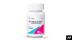ARCHIVO- Esta fotografía sin fecha proporcionada por Esperion Therapeutics Inc. muestra el medicamento para reducir el colesterol Nexletol.