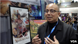 Raiyan Laksamana dalam Booth Visi 8 di San Diego Comic Con 2022.