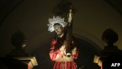 La imagen de Jesús del Gran Poder en la iglesia de La Merced, en Granada, Nicaragua, el 4 de abril de 2023.