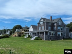 A row of beach houses in Kennebunk, Maine. (Photo by Faith Pirlo)