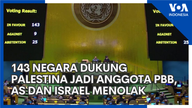 143 Negara Dukung Palestina jadi Anggota PBB, AS dan Israel Menolak 143 Negara Dukung Palestina jadi Anggota PBB, AS dan Israel Menolak