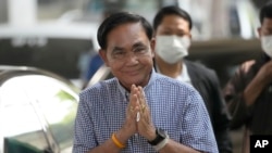 Thailand's Prime Minister Prayuth Chan-ocha arrives to cast his vote during a general election at a polling station in Bangkok, Thailand, May 14, 2023. 