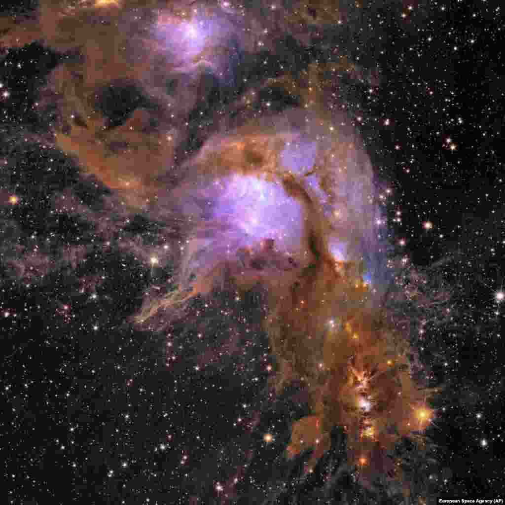 This image provided by European Space Agency shows Euclid&rsquo;s new image of star-forming region Messier 78.