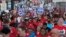 United Auto Workers members march through downtown Detroit, Michigan, Sept. 15, 2023. 