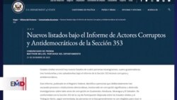 Estados Unidos sanciona a nuevos "actores corruptos" de Guatemala