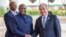 Burundi President Evariste Ndayishimiye greets U.N. Secretary-General Antonio Guterres ahead of the 11th Summit of the Regional Oversight Mechanism of Addis-Ababa Framework Agreement, in Bujumbura, Burundi, May 6, 2023. 