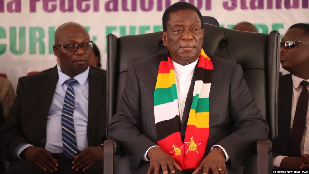 FILE - Zimbabwean President Emerson Mnangagwa, seen here in March 2024, is currently in his second term and the country would need to amend its constitution for him to run for a third. (Columbus Mavhunga/VOA)
