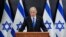 Israeli Prime Minister Benjamin Netanyahu speaks to the media during a press conference, in Tel Aviv, Israel, April 10, 2023.