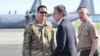 US Secretary of State Antony Blinken, center, is welcomed upon arrival for the start of his two-day visit, at Yokota Air Base in Fussa, western Tokyo, on July 28, 2024. 
