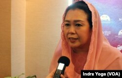 Yenny Wahid dari WAHID Institute dalam sesi wawancara dengan VOA. (VOA/Indra Yoga)