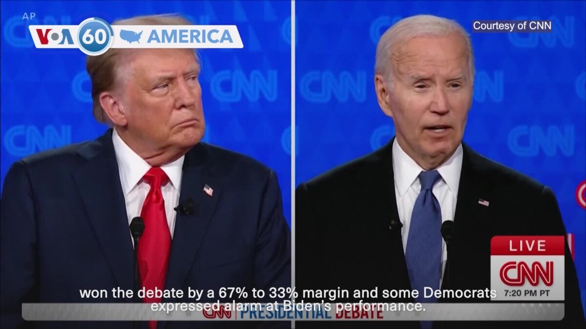 VOA60 America - Biden, Trump Clash At First Presidential Debate Of 2024 ...