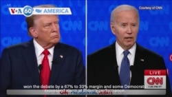 VOA60 America - Biden, Trump clash at first presidential debate of 2024 election