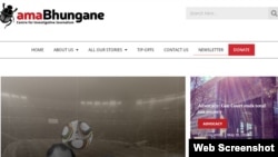 The homepage of the South African investigative news website amaBunghane is seen in this screen grab from June 9, 2023. A court's gag order against the media outlet is raising concerns over press freedom in the country.