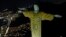 The Christ the redeemer statue is illuminated with an image of Pele's Brazilian jersey, as a tribute to the soccer legend on his one-year death anniversary, in Rio de Janeiro, Brazil, Dec. 29, 2023.