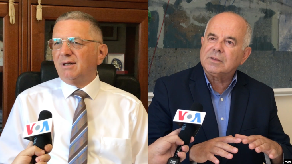 Studiuesit Zef Preçi dhe Sotiraq Hroni duke komentuar për Zërin e Amerikës