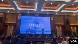 Menkeu Sri memastikan akan menjaga berupaya menjaga defisit sesuai target yakni 2,29 persen terhadap GDP. (VOA/Ghita Intan)