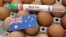 Tabung reaksi berlabel "Flu Burung", telur, dan selembar kertas bergambar bendera nasional Australia terlihat dalam sebuah ilustrasi, 14 Januari 2023. (Foto: Reuters)