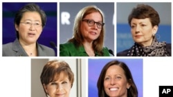 S&P500 기업 최고경영자(CEO) 가운데 가장 급여가 높은 여성 경영인들. 리사 수 AMD 최고경영자. 메리 바라 GM 최고경영자. 린 굿 듀크에너지 최고경영자. 아데나 프리드만 Nasdaq 최고경영자. 피비 노바코비치 제네럴다이내믹스 최고경영자. (왼쪽 상단부터 시계 방향)