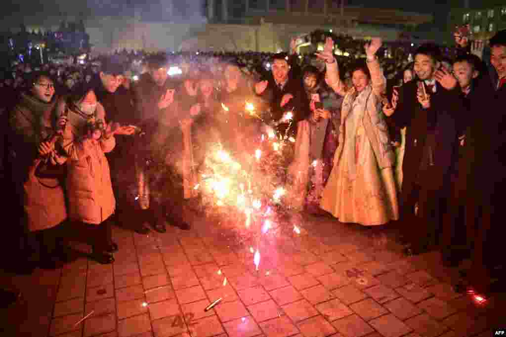 မြောက်ကိုရီးယားရဲ့ နှစ်သစ်ကူးပွဲ။ (AFP)