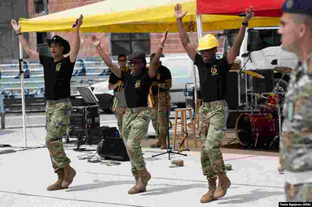 The U.S. Army Europe and Africa Band performed at the Skopje City Square