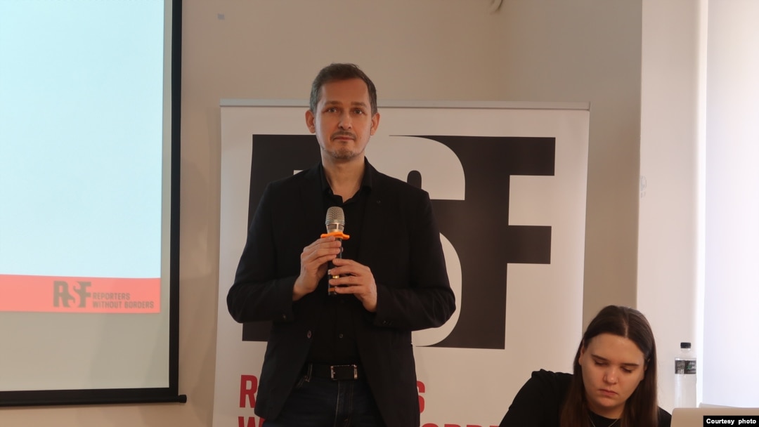 無國界記者組織（RSF）位於台北的東亞辦事處執行長艾瑋昂(Cédric Alviani) (資料照片：美國之音特約記者李賢攝影)。