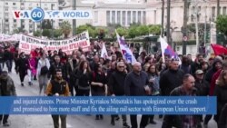 VOA60 World - Greek police clash with protestors during protest over deadly train crash