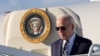 President Joe Biden arrives on Air Force One at Delaware Air National Guard Base in New Castle, Del., April 12, 2024