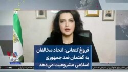 فروغ کنعانی: اتحاد مخالفان به گفتمان ضد جمهوری اسلامی مشروعیت می‌دهد