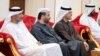 Brigjen Musallam Al Rashedi, Faisal Al Bannai, Ketua Dewan Direksi EDGE Group, dan M. Ali Al Shorafa Al Hammadi, Ketua Departemen Pembangunan Ekonomi Abu Dhabi, dan Raja Bahrain Hamad bin Isa Al Khalifa di Bahrain, 16 Februari 2024. (Foto: via REUTERS)