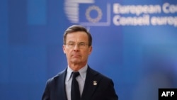Perdana Menteri Swedia Ulf Kristersson saat menghadiri pertemuan puncak Dewan Eropa di markas besar UE di Brussels, 18 April 2024. (Ludovic MARIN / AFP)
