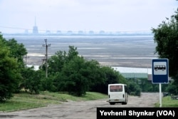 The Zaporizhzhya Nuclear Power Plant is the largest in Europe and currently under control of the Russian military, June 26, 2023 in Nikopol, Ukraine.