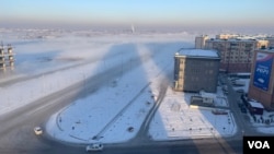 Frost on the outskirts of Tashkent, Uzbekistan, Jan. 18, 2023.