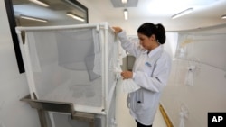  کولمبیا کےعلاقے میڈیجین میں ورلڈ مسکیٹو پروگرام کی فیکٹری جس میں ولباکیا بیکٹیریا کے حامل مچھروں کی افزائش کی جاتی ہے ( فوٹو اے پی) 
