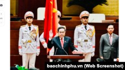 Ông Trần Thanh Mẫn tuyên thệ nhậm chức chủ tịch Quốc hội Việt Nam vào ngày 20/5/2024.