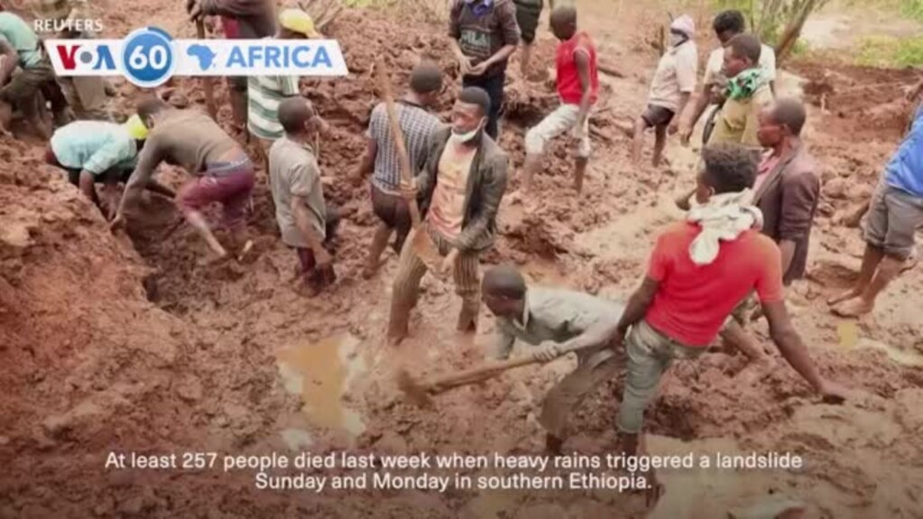 VOA60 Africa- More bodies were recovered in Ethiopia's Gofa zone nearly 10 days after a landslide buried and killed hundreds of people