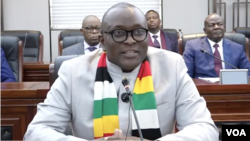 Jenfan Muswere, Zimbabwe’s information minister, played down any deteriorating relations between Lusaka and Harare when reached for comment on June 21, 2024 in Harare, Zimbabwe. (Columbus Mavhunga/VOA)