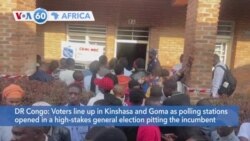 VOA60 Africa- Voters queued in the Demcratic Republic of Congo as polling stations opened in a high-stakes general election