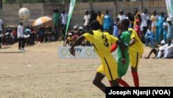 NASH Under 20 Boys soccer final between Mzilikazi (in yellow) and St Eric (in Green)