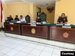 Majelis hakim Pengadilan Militer III-19 Jayapura meyakini unsur pembunuhan berencana terpenuhi dalam kasus ini. (Foto: Gustav K)