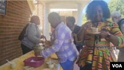 Hazel Ndlovu attending a tea party in Mzilikazi